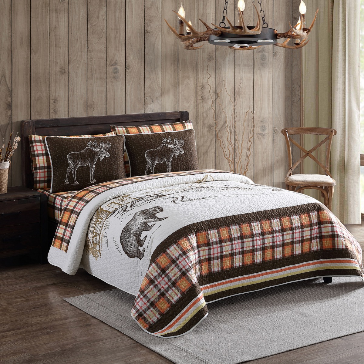 7-Piece Rustic Mountain Queen Oversized 