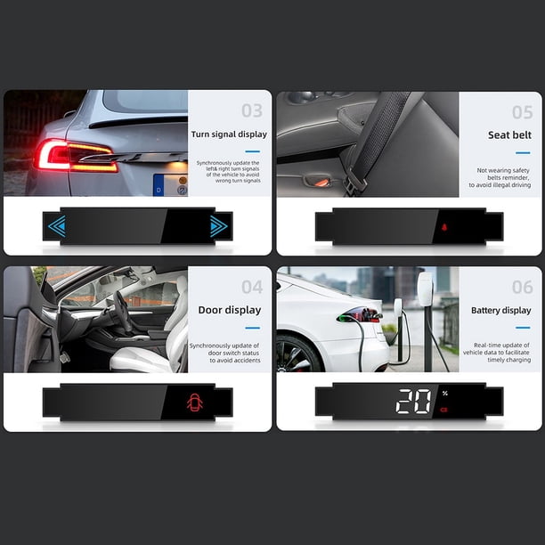 HUD Affichage Tête Haute Tesla Model 3/Y 2019-2023 - Compteur Vitesse LCD Temps Réel