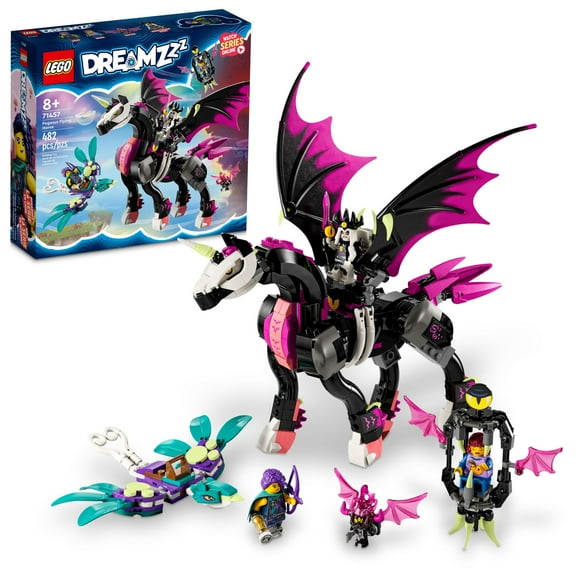 LEGO DREAMZzz Pegasus Flying Horse 71457 Building Toy Set, Fantasy Action Figure Creature, Comes with 3 Minifigures Including the Nightmare King, Unique Birthday Gift for Girls and Boys Ages 8 