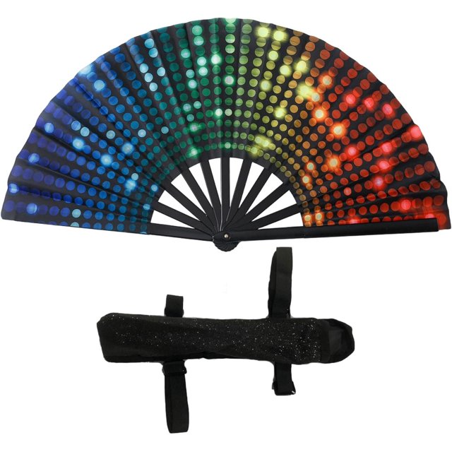 Popping Fans for Line Dancing \u2013 Loud Snap Sound, Dancing Fans That Pop with Holster,Lightweight & Durable for Performances, Weddings, Home Decor (Rainbow)