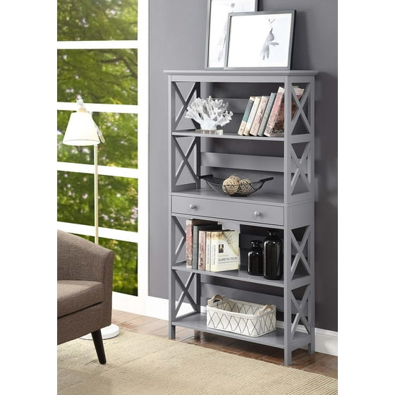 Convenience Concepts Oxford 5 Tier Bookcase With Drawer Com