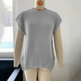 thumbnail image 6 of UQJfacai Womens Oversized Shirts Crewneck Batwing Short Sleeve Sweater Causal Tunic Tops Summer Sweaters for Women S-3XL, 6 of 7