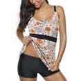thumbnail image 2 of Bañador Tankini Zando 2025 para mujer con forma de flor naranja, talla L, 2 of 4