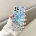 thumbnail image 3 of Funda de teléfono con diseño de flores retro de lujo y láser para iPhone 16 Pro MAX 15 14 13 12 11 X XS XR 7 8 Plus SE, funda suave a prueba de golpes, 3 of 4