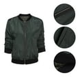 thumbnail image 2 of Spring Autumn Women Thin Jackets Tops Basic Bomber Jacket Long Sleeve Coat Casual O-neck Collar Slim Fit Outerwear, Dark Green L, 2 of 10