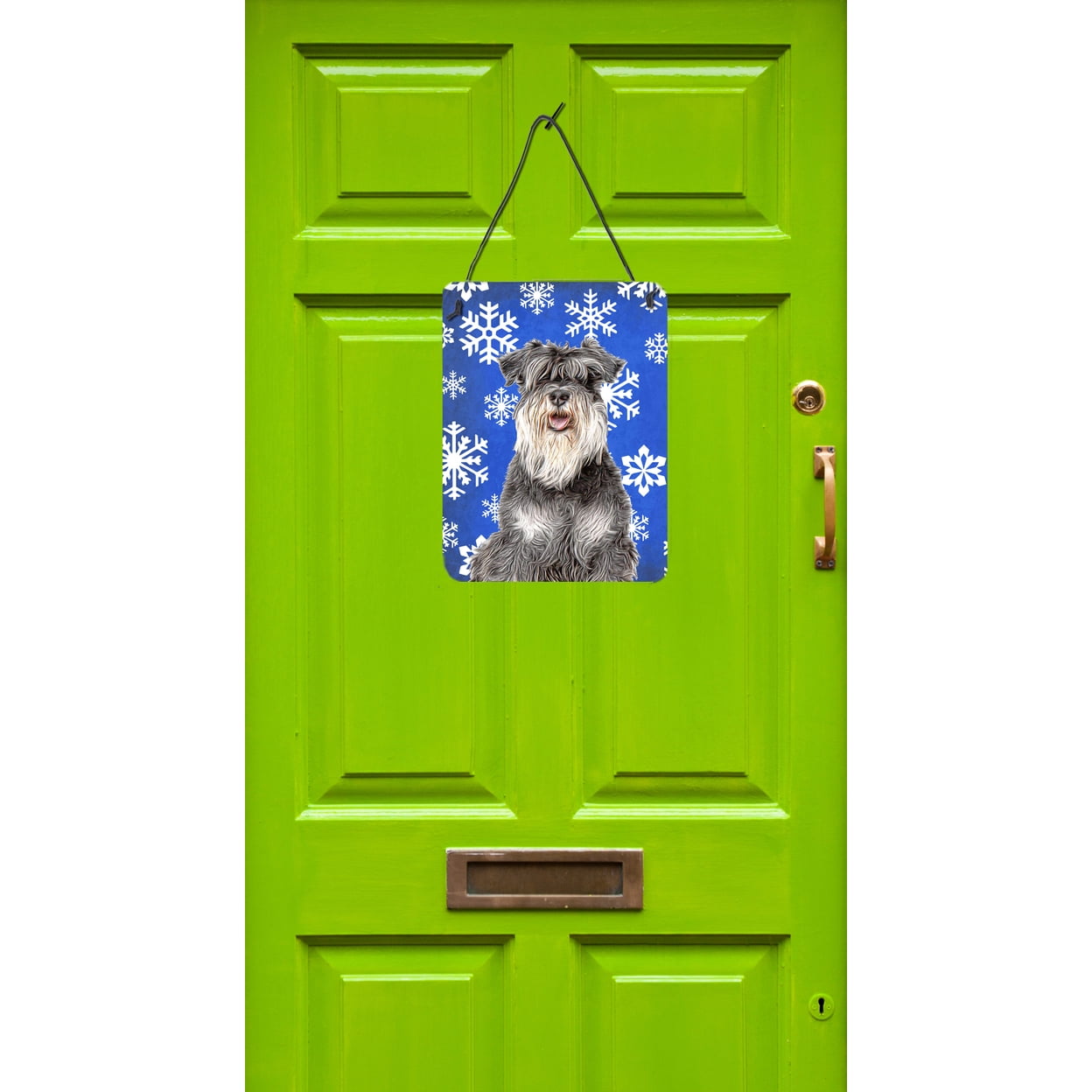 Winter Snowflakes Holiday Schnauzer Wall or Door Hanging Prints