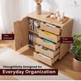 thumbnail image 5 of Naomi Home Amy 5-Drawer Wood Dresser Chest with Cabinet Door, Wooden Storage Cabinet for Bedroom or Living Room, Mobile Storage Organizer & Printer Stand for Home Office, Natural, 5 of 10