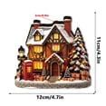thumbnail image 2 of Lighted Christmas Village House, Wooden Holiday Figurine, Snow Covered Cottage Scene with Layered Architecture and Glowing Windows for Mantel, Painted Wood with LED Light with DetaiLED, 2 of 5