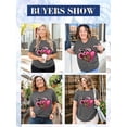 thumbnail image 4 of Anbech Plus Size Women Shirt Love Heart Crewneck Tshirt Short Sleeve Oversized Graphic Sweet Top, 4 of 7
