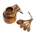 thumbnail image 2 of Outdor Wooden Measuring Cups And Spoons Solid Dry Measuring With Ties Engraved Sizes Farmhouse Kitchen & Baking, 2 of 6