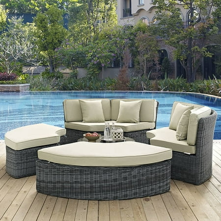 For Modway Summon Circular Outdoor Patio Sunbrella Daybed Multiple Colors Accuweather - Circular Patio Furniture Cushions