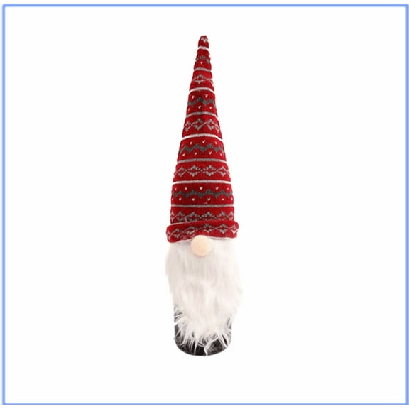 Christmas Gnomes Wine Bottle Cover Decor Knit Gnome Holiday Wine Bottle Topper Covers Christmas Centerpiece Table Decorations Cute Swedish Tomte Ornaments for Dinner Home Party Supplies