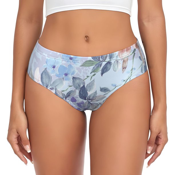 Balery Bird Butterfly Stripe Ropa Interior de Algodón para Mujer con Dibujo – Braguitas Cómodas y Elásticas, Estilo Clásico-4X-Large