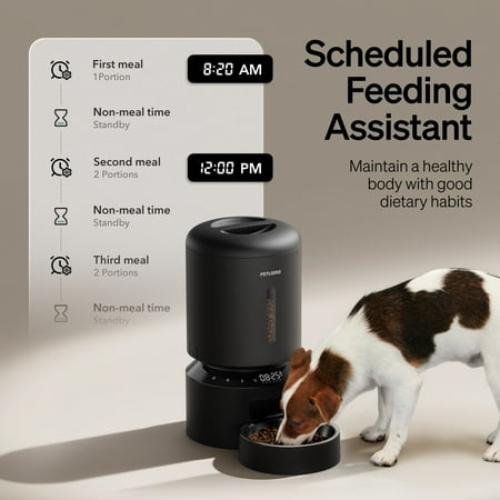 PETLIBRO - Granary Stainless Steel 5L Automatic Dog and Cat Feeder with Voice Recorder - Black