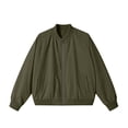 thumbnail image 6 of Dweltoz Mens Lightweight Bomber Jacket Full Zip Varsity Baseball Collar Outwear Casual Softshell Windbreaker Coat with Pockets ,Army Green 3XL, 6 of 7