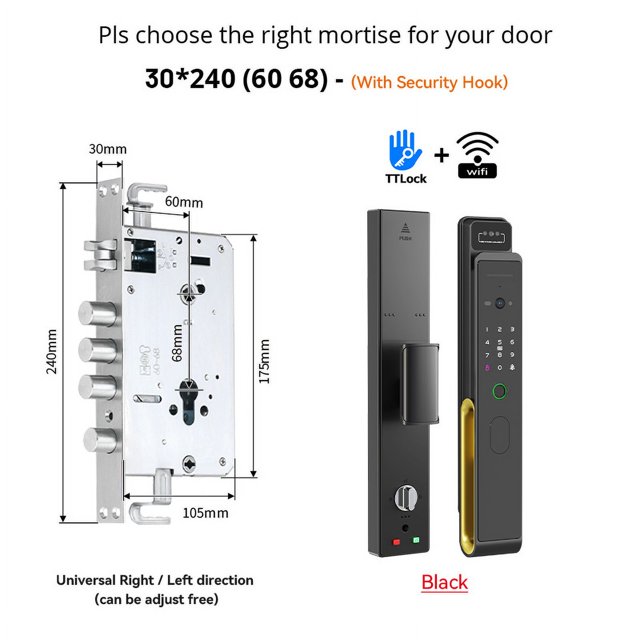Video Intercom TTLock App WiFi Remote 3D Face Unlocking Smart Lock Automatic Digital Fingerprint Lock with Camera For Home