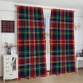 thumbnail image 5 of Christmas Plaid Curtains, Classical Red Green Grid Western Retro Pattern Window Treatments, Rod Pocket Thermal Insulated Drapes 2 Panel Sets for Bedroom Living Room, 52" W X 84" L, 5 of 8