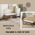 thumbnail image 5 of Dayalane 49" Mid Century Modern Entryway Bench, Upholstered Linen Ottoman with X-Shape Solid Wood Base for Bedroom, Living Room, Hallway, Indoor, Grey, 5 of 7