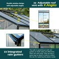 thumbnail image 3 of Polycarbonate Greenhouse 6'x8' Heavy Duty Aluminum Walk-in Green House for Outdoor Garden with Base,Adjustment Roof Vent,Sliding Door,Rain Gutter,2 Gloves,Free Assembly Tools, 3 of 9