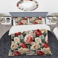 thumbnail image 2 of Designart "Vintage Floral Harmony In Yellow White Blue III" Floral Bedding Covert Set - Cottage Bed Set With 1 Sham, 2 of 5