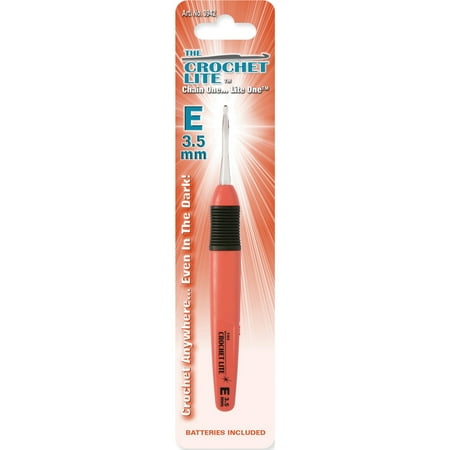 Crochet Lite Crochet Hook, Size E/3.5mm, Red Orange