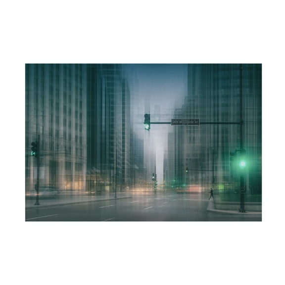 Canvas Wall Art - Roswitha Schleicher-Schwarz 'Gw Green Wave' Wall Art for Living Room, Bedroom, or Office Décor by Trademark Fine Art - 19 x 12 Inches