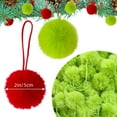 thumbnail image 2 of 24Pcs Fur Christmas Ornaments 2 inch Pom Pom Ball Hanging Decoration for Xmas Tree Wreath Home DIY Craft Party Decor(Red Burgundy and Lime Green), 2 of 7