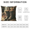 thumbnail image 5 of BCIIG  Western Throw Pillow Cushion Cover, American West Rodeo Elements with Antique Supplies Retro Artwork Photo, Decorative Square Accent Pillow Case,, 5 of 5