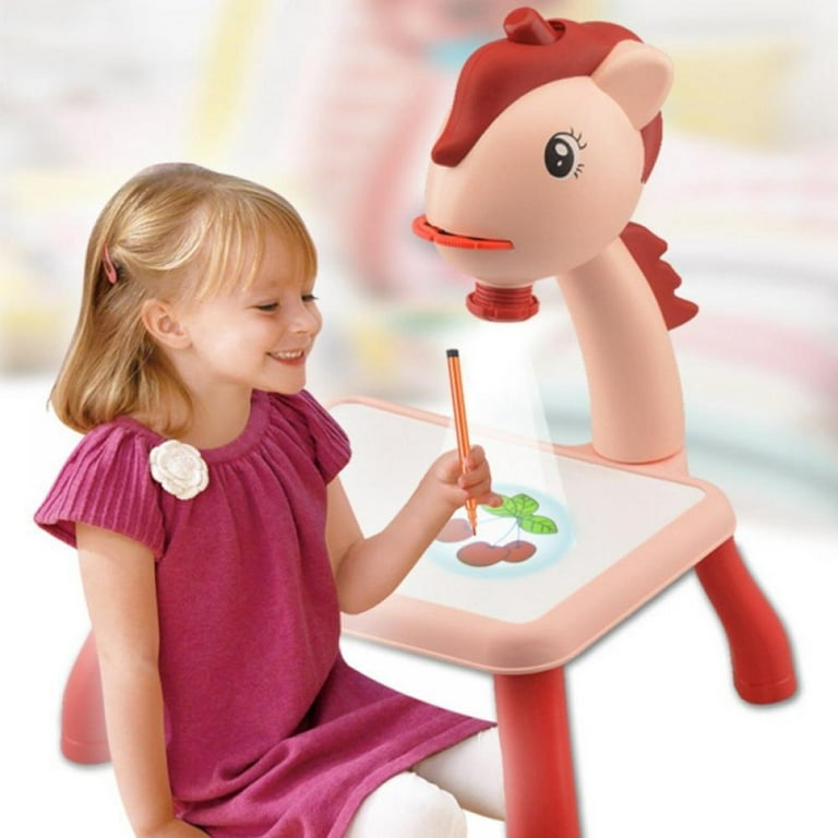 Drawing Projector Small Table for Kids Trace and Draw Projector Toy with  Light & Music, Child Smart Projector Sketcher Desk, Kids' Doodle Scribbler