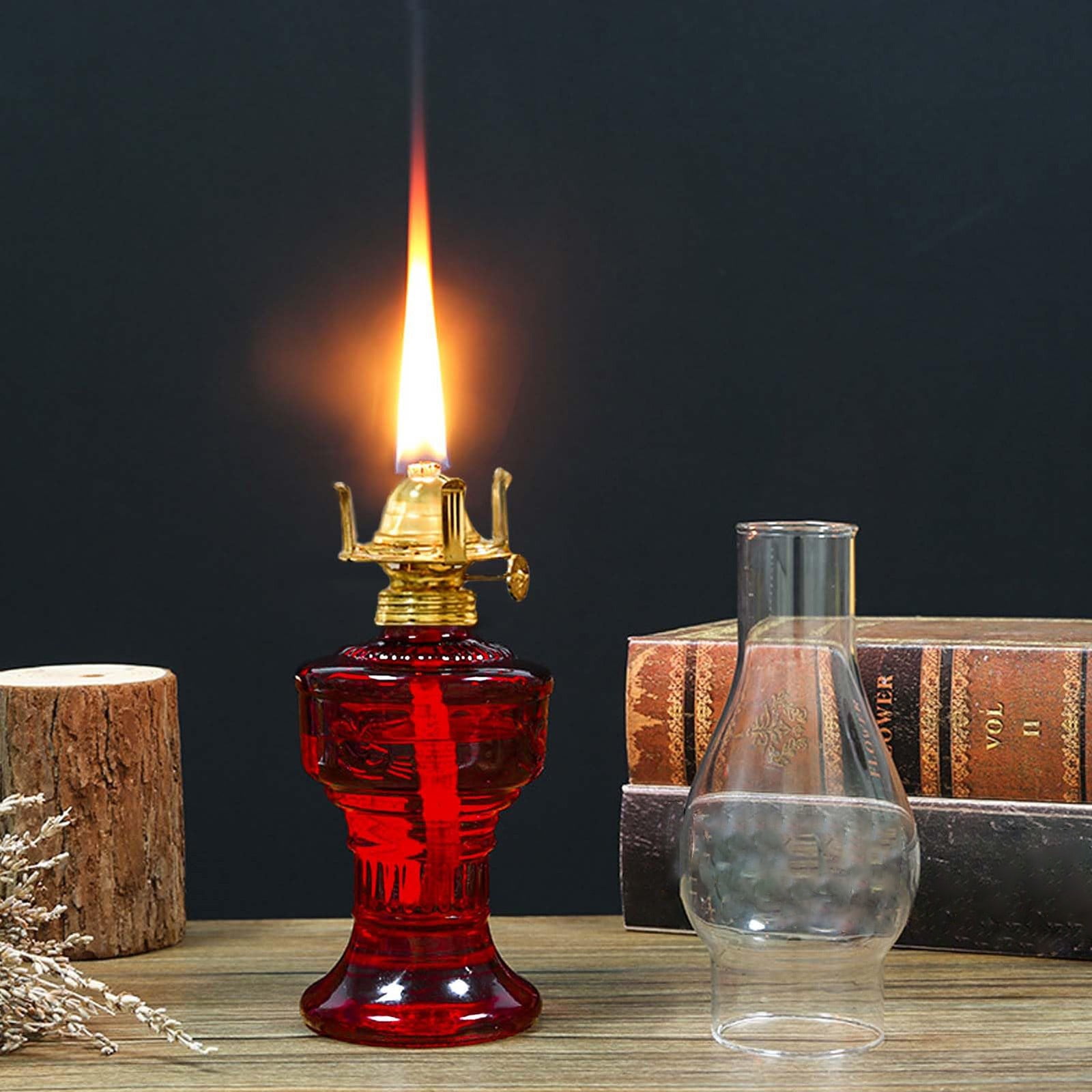 erfcxs Indoor Oil Lamp Vintage Glass Oil Lamp Lamp Classic Kerosene Lamp Home Emergency Lighting Oil Lamp With Adjustable Fire Core Lighting Home Decoration Lighting Room Oil Lamp