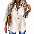 thumbnail image 1 of Camisa Informal de Moda para Mujer, con Botones, Cuello , Blusas Holgadas y Regulares, Blusas de Otoño M, 1 of 7