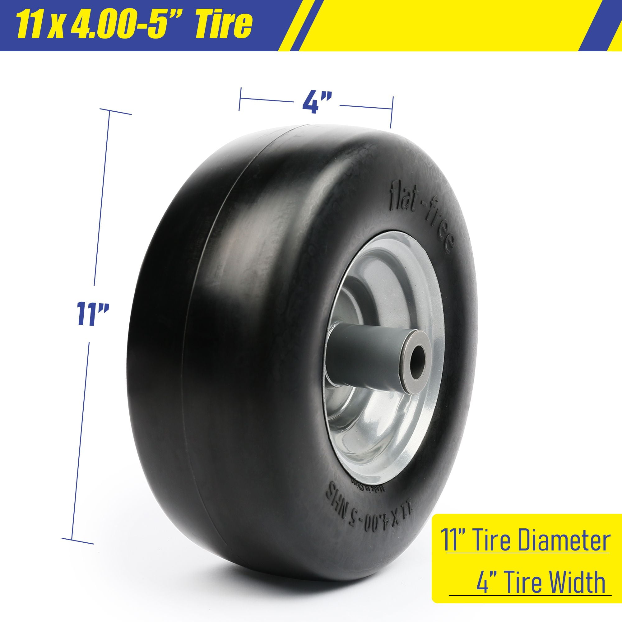 Smooth Tread Tire for Zero Turn Mowers LotFancy 11x4.005” Lawn Mower