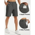thumbnail image 4 of NEIKU Men's Casual Shorts 9" Lightweight Golf Shorts for Men Stretch with 3 Pockets Quick Dry Breathable Work Shorts Darkgray L, 4 of 8