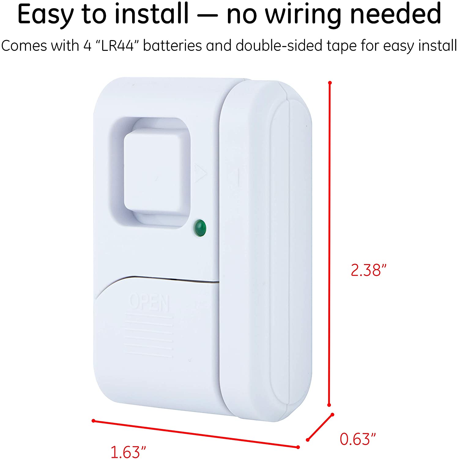 GE Personal Security Window and Door Alarm, 2 Pack, DIY Protection, Burglar Alert, Wireless Chime/Alarm, Easy