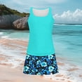 thumbnail image 4 of FDGIU ‌Women's Tummy Control Tankini Bathing Suit Two Piece Ruched Swimwear Floral Print Swimdress with Skirt Modest Coverage for Summer Beach Pool, 4 of 5