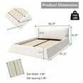 thumbnail image 2 of FIRSCOOK Luxury King Upholstered Platform Bed Frame with Headboard for Adults, Beige, 2 of 9