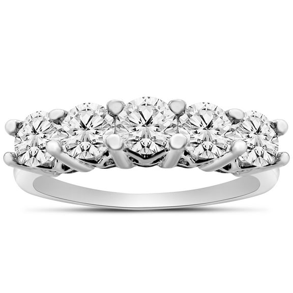 SuperJeweler 1 Carat Moissanite Five Stone Ring In Sterling Silver For Women