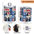 thumbnail image 5 of Yayeee 2 Pack Qtip Holder Bathroom Cotton Swab Canister with Lid Clear Dispenser Set, Black Cats and Hearts, 5 of 6