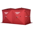 thumbnail image 1 of Outsunny Tente de Pêche sur Glace Pop-up pour 5-8 Personnes, Rouge, 1 of 9