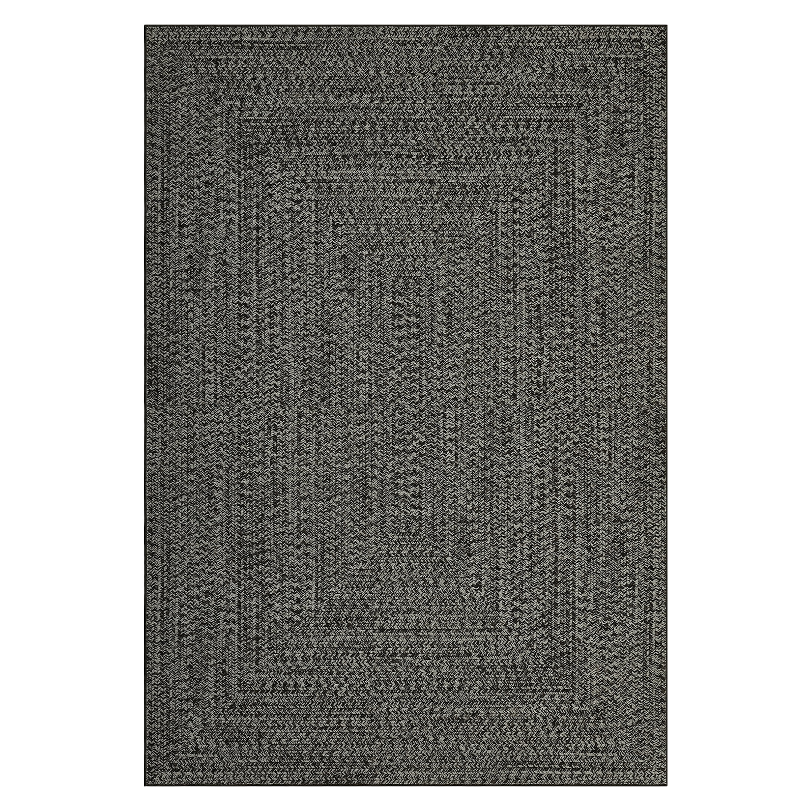 GlowSol 10' x 13' Area Rug Modern Braided Print Rugs for Living Room Bedroom Non-Slip Low Pile Accent Rug Washable Floor Cover, Gray Brown