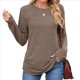 thumbnail image 3 of Suéteres de Mujer, Camisas de Larga, Moda de Otoño, Blusas de Moda, Conjuntos Fruncidos, Ropa de Invierno Café XL, 3 of 9