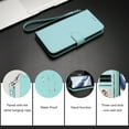 thumbnail image 2 of Allytechgroup for Samsung Galaxy A16 5G Flip Case, Slim Fit Shockproof Cover with Credit Card Slot, RFID Blocking Card Pocket Lanyard Shock-Absorbent Protective Bumper for Women Girls, Mint, 2 of 11