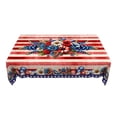 thumbnail image 2 of Cififendec 4th of July Rectangle Tablecloth, Patriotic American Stars & Flower Table Cover for Veterans Independence Memorial Day Kitchen Party(86.61"*55.12"), 2 of 5