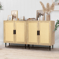 thumbnail image 5 of Richya 34.4'' Tall Sideboard Buffet Cabinet with Rattan Doors, for Dining Room, Kitchen, Living Room, 5 of 12