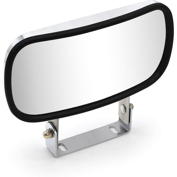 WLLW Convex Mirror Stainless Steel Rectangular U-Bracket for Cars Trucks Boats Tractors Forklifts Improves Visibility Rear view and Side Mirror Universal Screw Fixed