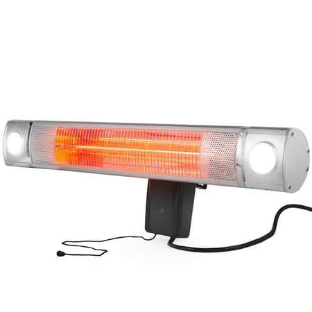 XtremepowerUS Electric Patio Heater Indoor/Outdoor Wall-Mounted Infrared Space Heater (2) LED Light,