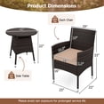 thumbnail image 3 of Gymax Set of 3 Patio Furniture Set Hand-Woven PE Wicker Conversation Set w/Armchairs Beige, 3 of 7
