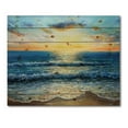 thumbnail image 3 of Designart 'Sunrise Glow On The Ocean Waves I' Nautical & Coastal Print on Natural Pine Wood, 3 of 5