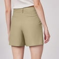 thumbnail image 5 of TQWQT Khaki Shorts for Women Dressy Casual Bermuda Shorts Straight Leg High Waisted Trendy Summer Dress Shorts with Pockets Khaki S, 5 of 6