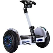 White 10" Smart Self-Balancing Electric Scooter with LED light, Portable and Powerful